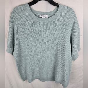 Nine West Teal Knit Short Sleeve Sweater Sz XXL